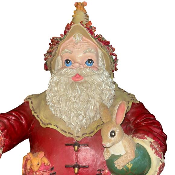 Christopher Radko Vintage Woodland Winds Frosty Leaf Santa 13.75” Tall Resin - Picture 3 of 7
